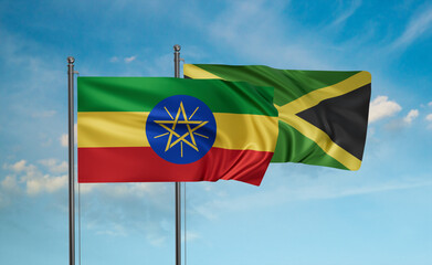 Jamaica and Ethiopia flag