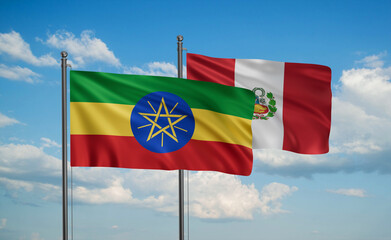 Peru and Ethiopia flag