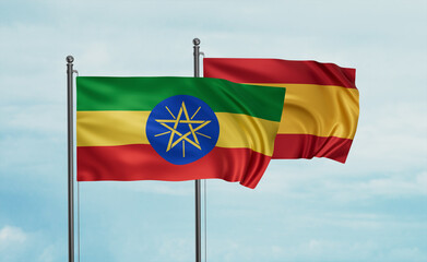 Spain and Ethiopia flag