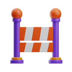 transport and sign object road block 3d illustration