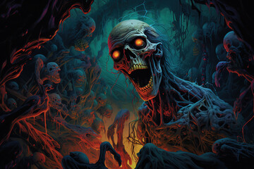 Zombie monster horror concept art, generative ai  © vvalentine