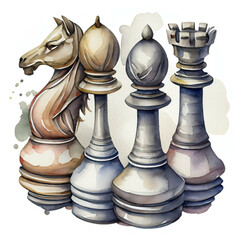 Pionki szachowe szachy ilustracja - obrazy, fototapety, plakaty