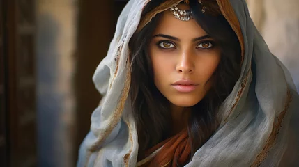 Foto op Plexiglas Radiant Yemeni Maiden Close-Up © Andrii 