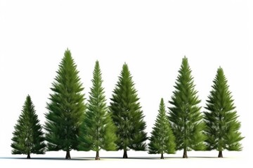 fir trees isolated on white background