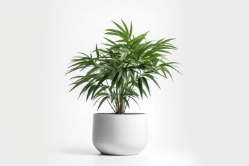 A lush and decorative houseplant with vibrant green leaves, enhancing the interior space with tropical beauty.