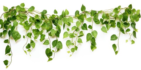 An abstract and decorative pattern of vibrant green ivy leaves climbing a wall, symbolizing the vitality of nature.