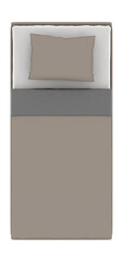 Bed Top View 3D Render with transparent background