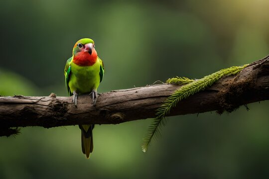 At the Thattekkad forest, a Malabar Parakeet