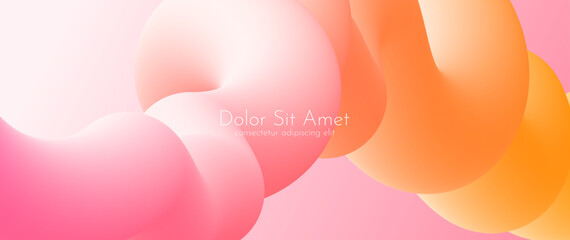 Abstract 3d pink and yellow tube shape with place for text. Vector background for placards, advertising, banners, flyers and presentations. EPS 10 illustration.