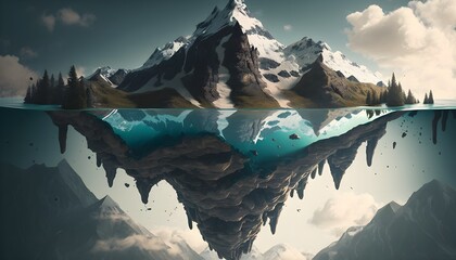 upside down floating mountain 