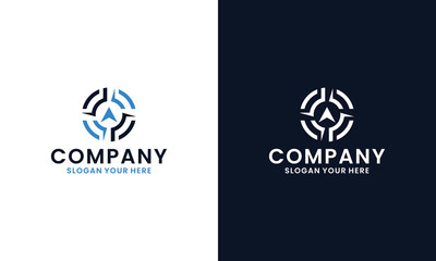 compass arrow brands modern vector logo design symbol
