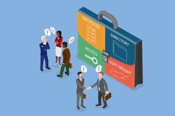 3D Isometric Flat Vector Conceptual Illustration of Lightweight Directory Access Protocol, LDAP