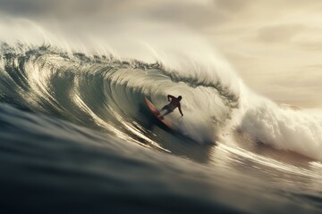 surfing the wave, Generative AI - obrazy, fototapety, plakaty