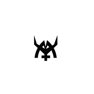 Vikings logo vector art with horn