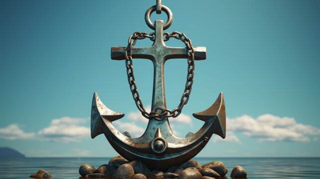 Sea Anchor Illustration AI Generated.