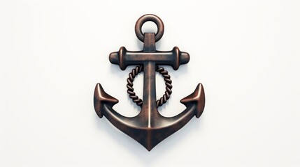 sea anchor illustration on white background ai generated.