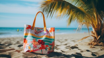 beach bag illustration generated ai.