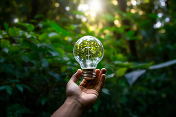 Picture generative AI concept saving of ecology technology science for the development of sustainability