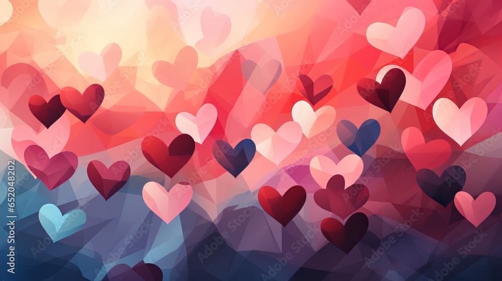 Poster bright background with hearts with space for text, multi-colored image with free copy space. concept