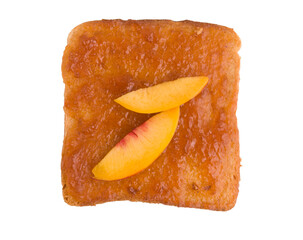 toast with apricot waiting on a white background