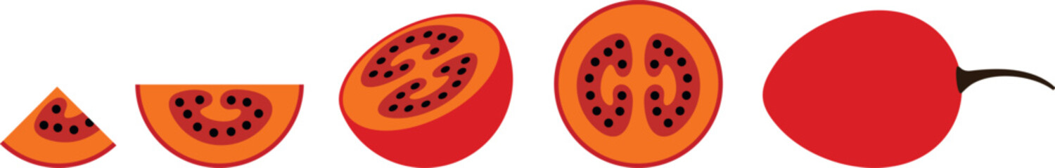 Tamarillo logo. Isolated tamarillo on white background