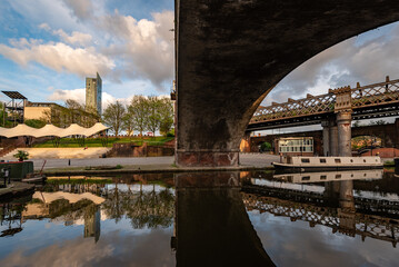 The Castlefield Bowl is an outdoor events pavilion in the inner city conservation area of...