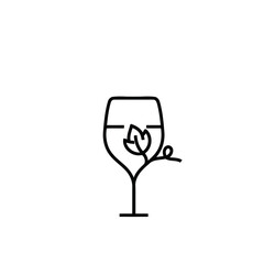 Wine and beer glass icon vector