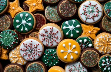 Fototapeta na wymiar Christmas Sprinkle Cookies