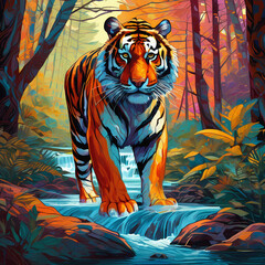 Fototapeta na wymiar Tiger in the Wild