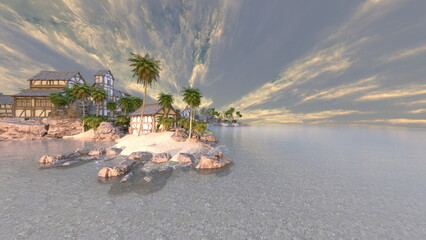 島の突端にある集落 © tsuneomp