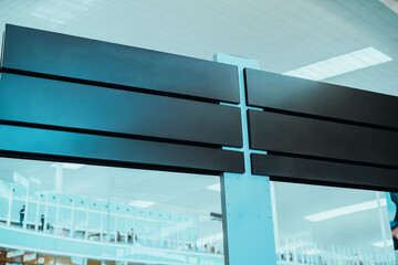 Empty black board in airport
