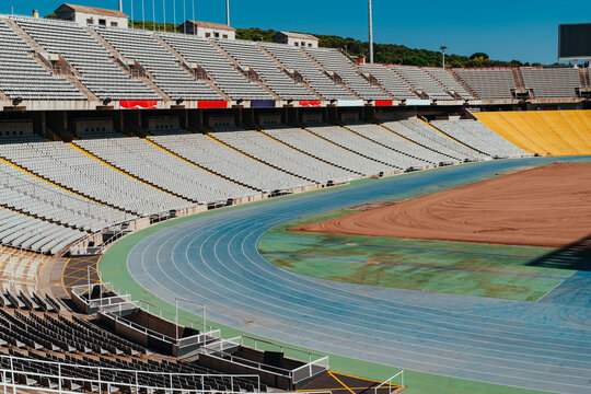 Stadium in Barcelona, Spain, running track