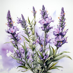 watercolor Lavender clipart, Generative Ai