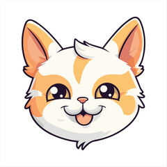 Cute Bombai Cat Breed Colorful Watercolor Funny Face Cartoon Kawaii Clipart Illustration