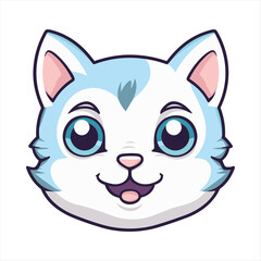 Cute Foldex Cat Breed Colorful Watercolor Funny Face Cartoon Kawaii Clipart Illustration