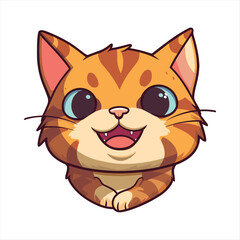 Cute German Rex Cat Breed Colorful Watercolor Funny Face Cartoon Kawaii Clipart Illustration