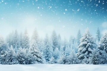 Romantic blurry winter landscape for season greetings concept. Generative AI