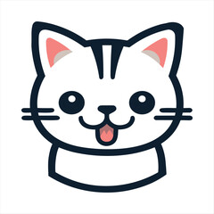 Cute Scottish Straight Cat Breed Colorful Watercolor Funny Face Cartoon Kawaii Clipart Illustration