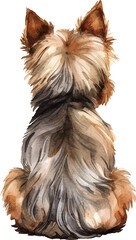 Yorkshire terrier dog watercolour illustration created with Generative AI technology - obrazy, fototapety, plakaty