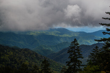 Appalachian Mountain Scene with overhanging clouds-03