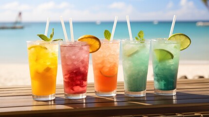 Beachside celebration with refreshing drinks