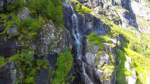 Waterfalls in a beautiful valley