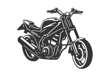 Classic motorcycle vector illustration. Motor bike for logo, biker club emblem, sticker, t shirt design print.