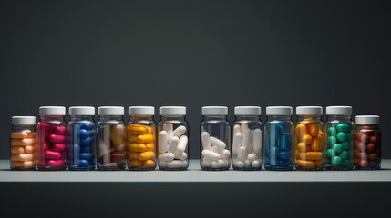 Large veriety of pills and other pharmaceuticals. generative AI