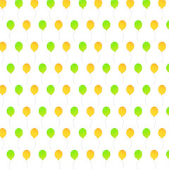 Seamless pattern with balloons on white background, vector illustration, eps
