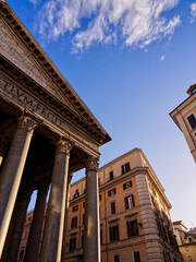 Fototapeta na wymiar The pantheon high angle view, Rome, Italy