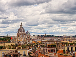 Fototapeta na wymiar Rome city landscape view from above, Rome, Italy