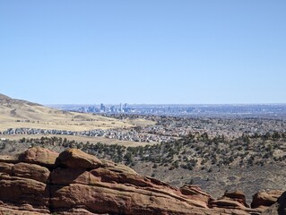 view of denver colorado from red rocks amphitheatre