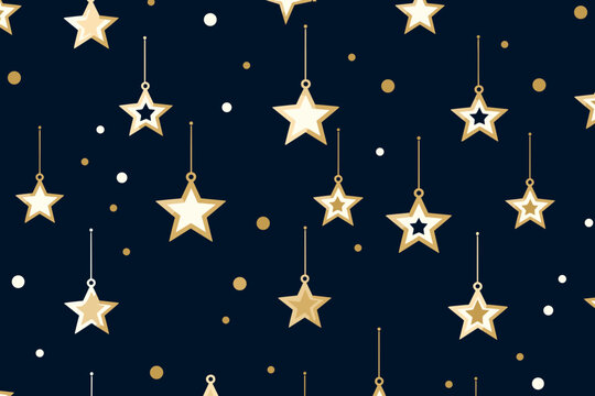 Hanukkah Stars Pattern, Wallpaper, Background, Hand-drawn Cartoon Illustrations In Minimalist Vector Style