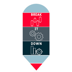 BID - Break it down acronym. business concept background.  vector illustration concept with keywords and icons. lettering illustration with icons for web banner, flyer, landing